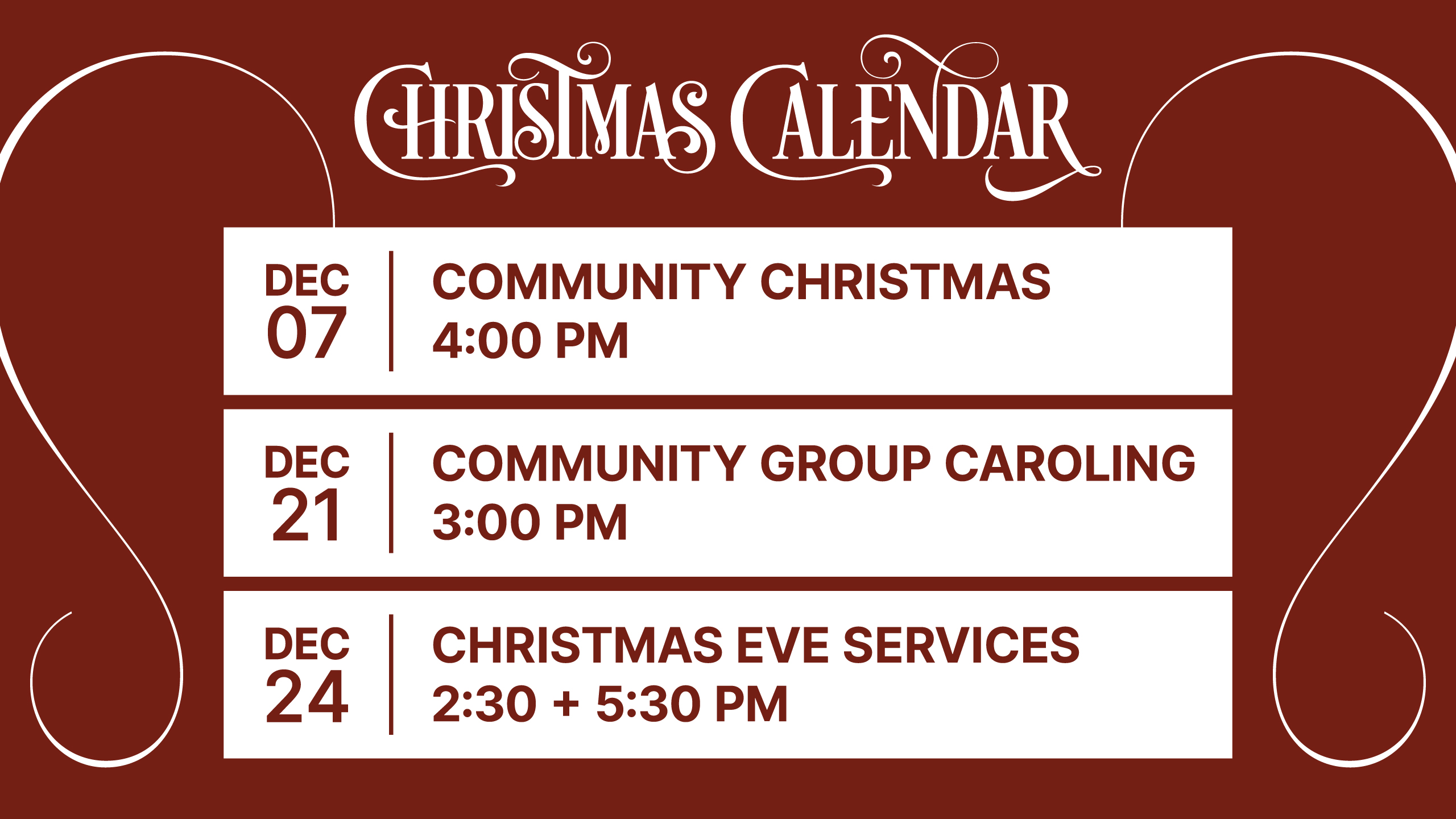 Advent 2025 Schedule